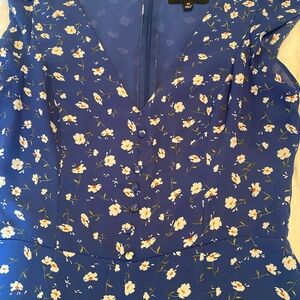 Lulus Floreal love blue floral print culotte jumpsuit